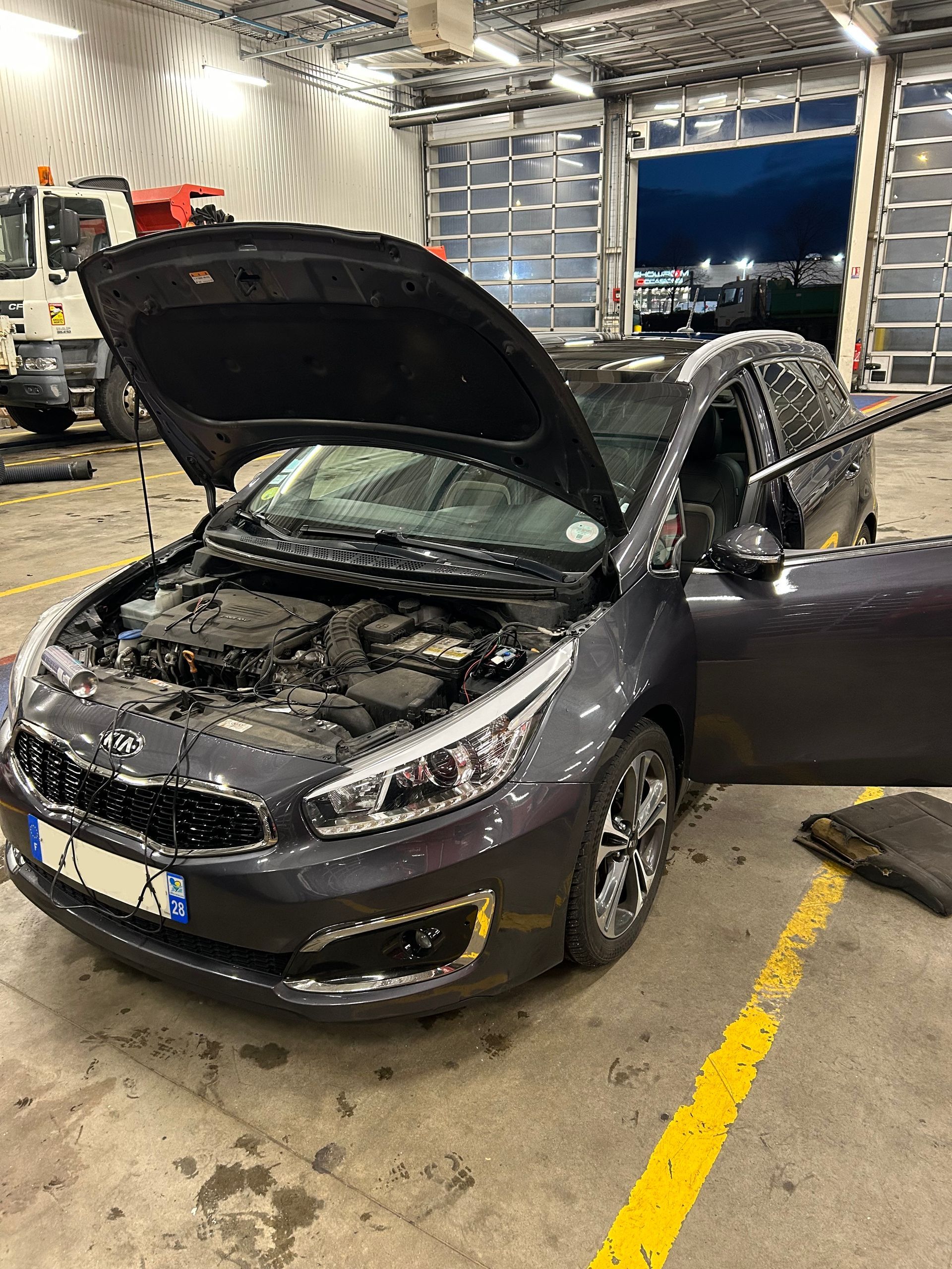 Vue mécanique de la voiture Ceed