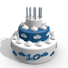 Gâteau d'anniversaire blanc et bleu