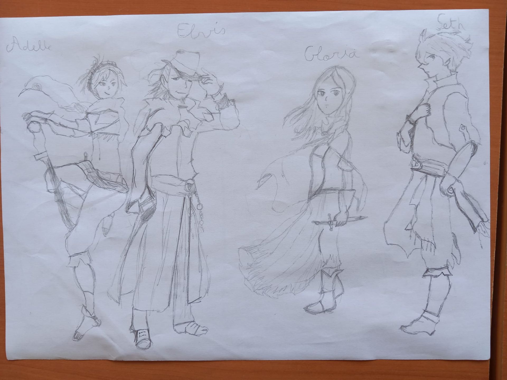 Dessin de plusieurs personnages avec différentes tenues