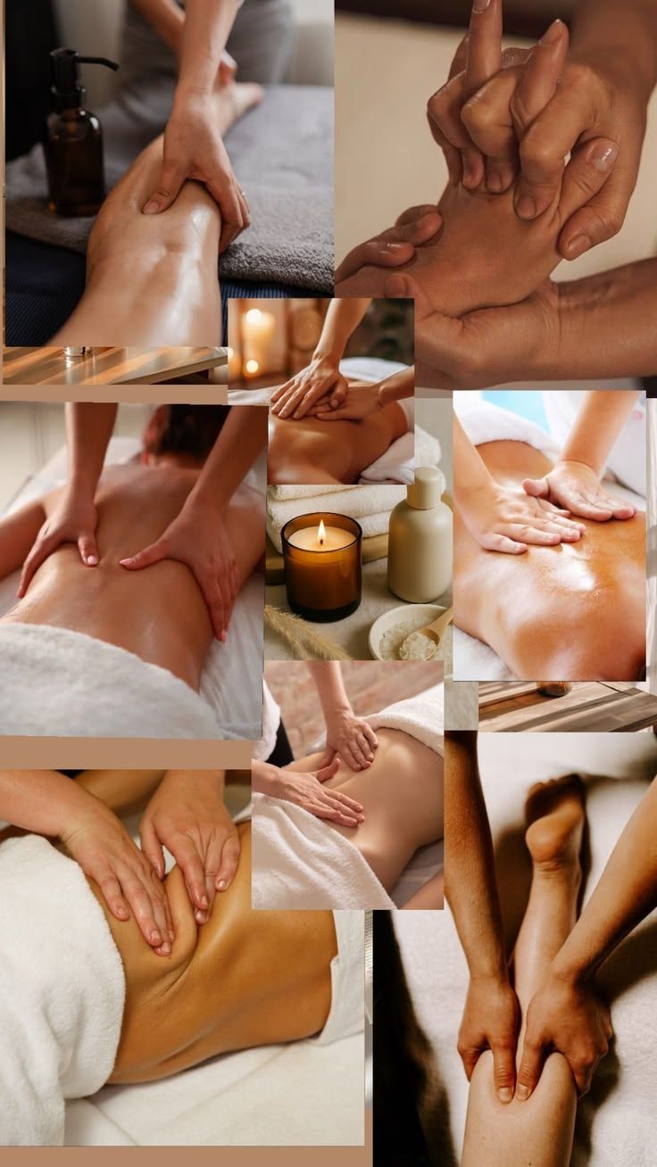 Habitación con luz tenue de velas, cama baja, almohadas y velas en estantes