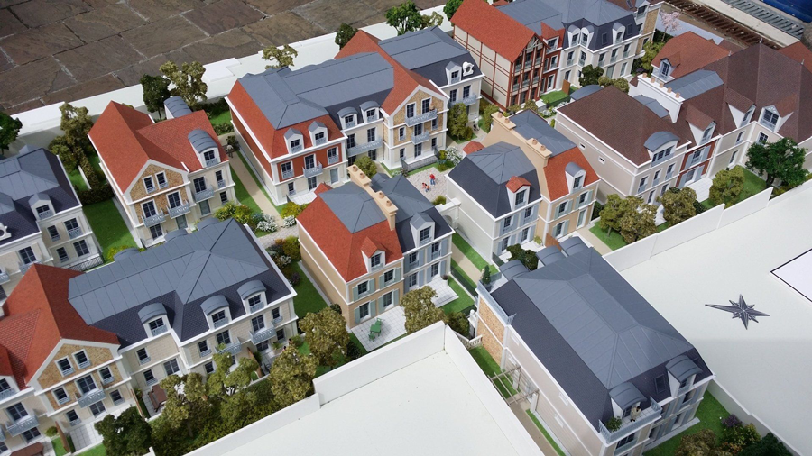 Maquette du quartier d'une ville