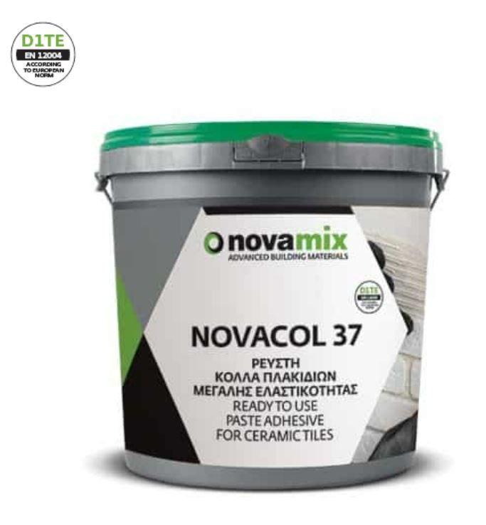 NOVACOL 37 Ρευστή κόλλα έτοιμη για χρήση με υψηλή ελαστικότητα για συγκόλληση κεραμικών πλακιδίων D1TE
