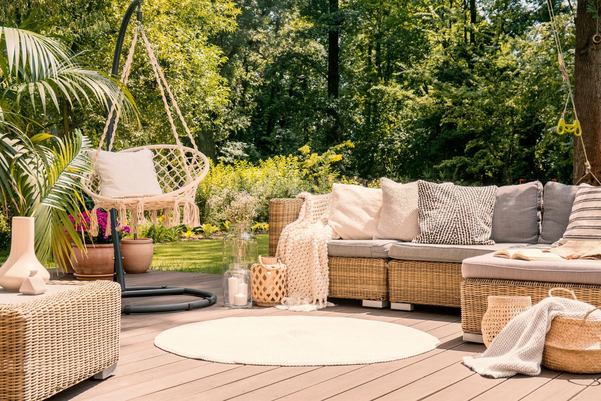 Terrasse en bois aménagée