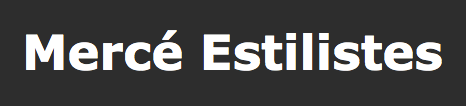 Un fondo negro con texto blanco que dice merce estilistes
