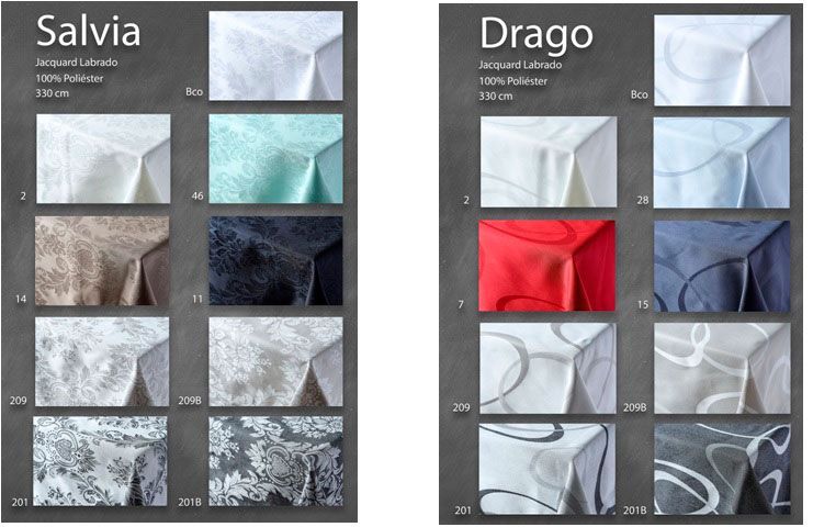 Dos carteles que muestran diferentes colores de salvia y drago.