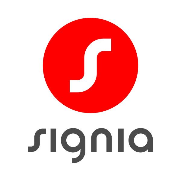 Das Signia-Logo ist ein roter Kreis mit einem weißen Buchstaben „S“ darin.