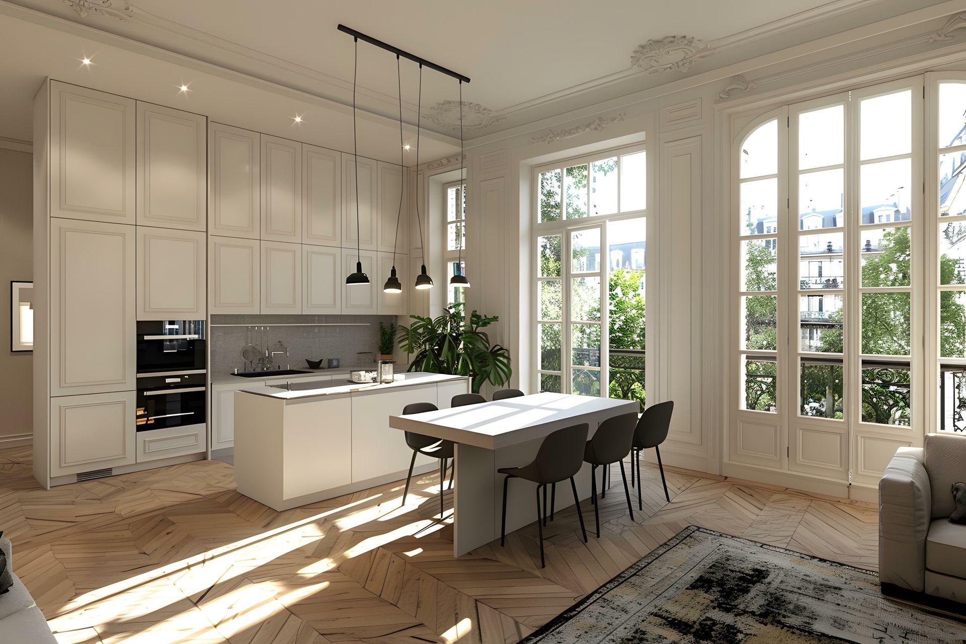 Une cuisine dans un appartement