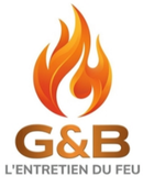 Logo G&B avec flamme orange et le texte L'ENTRETIEN DU FEU