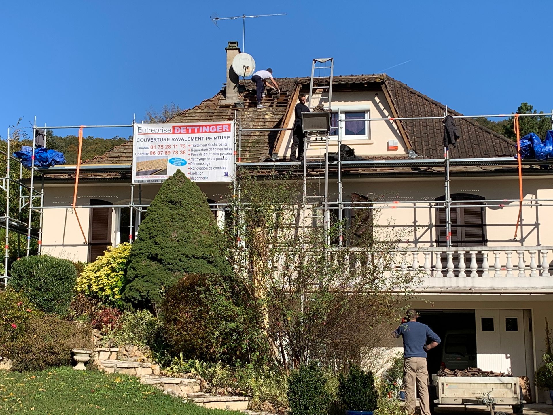 Travaux de couverture sur maison