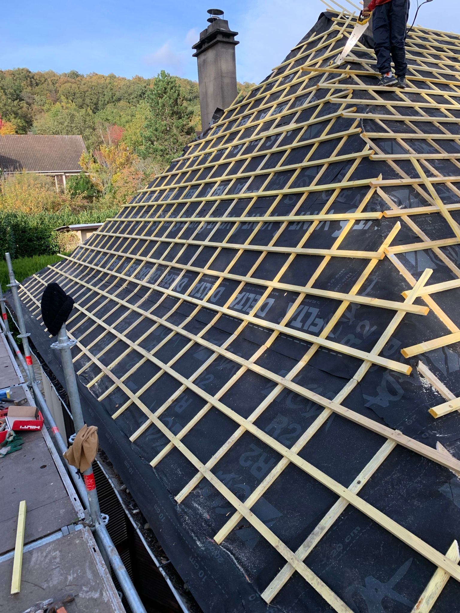 Toiture en travaux