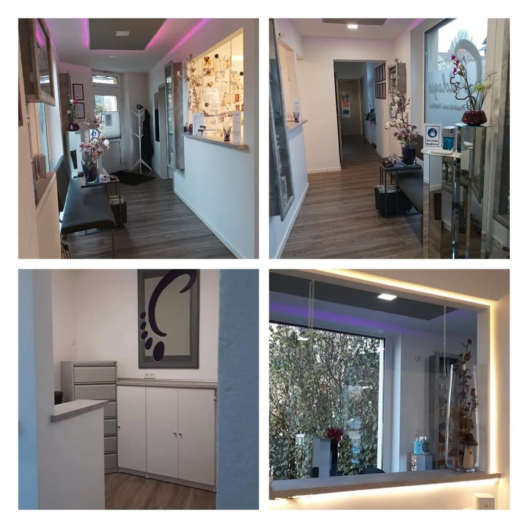 Anja Meißner Podologie, Räumlichkeiten und Blick aus Fenster auf Baum