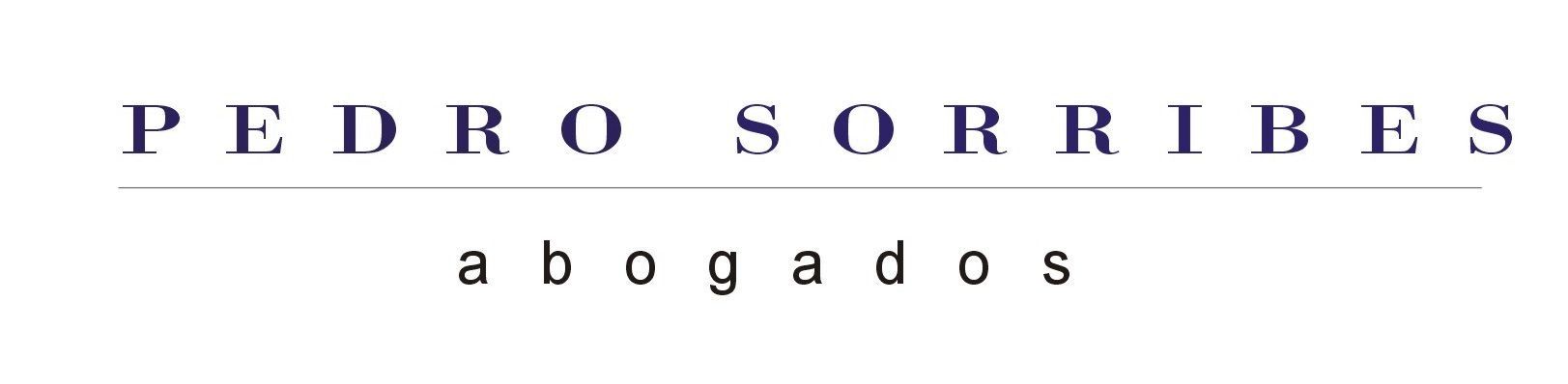 Logotipo: “PEDRO SORRIBES abogados” en texto oscuro sobre fondo blanco.