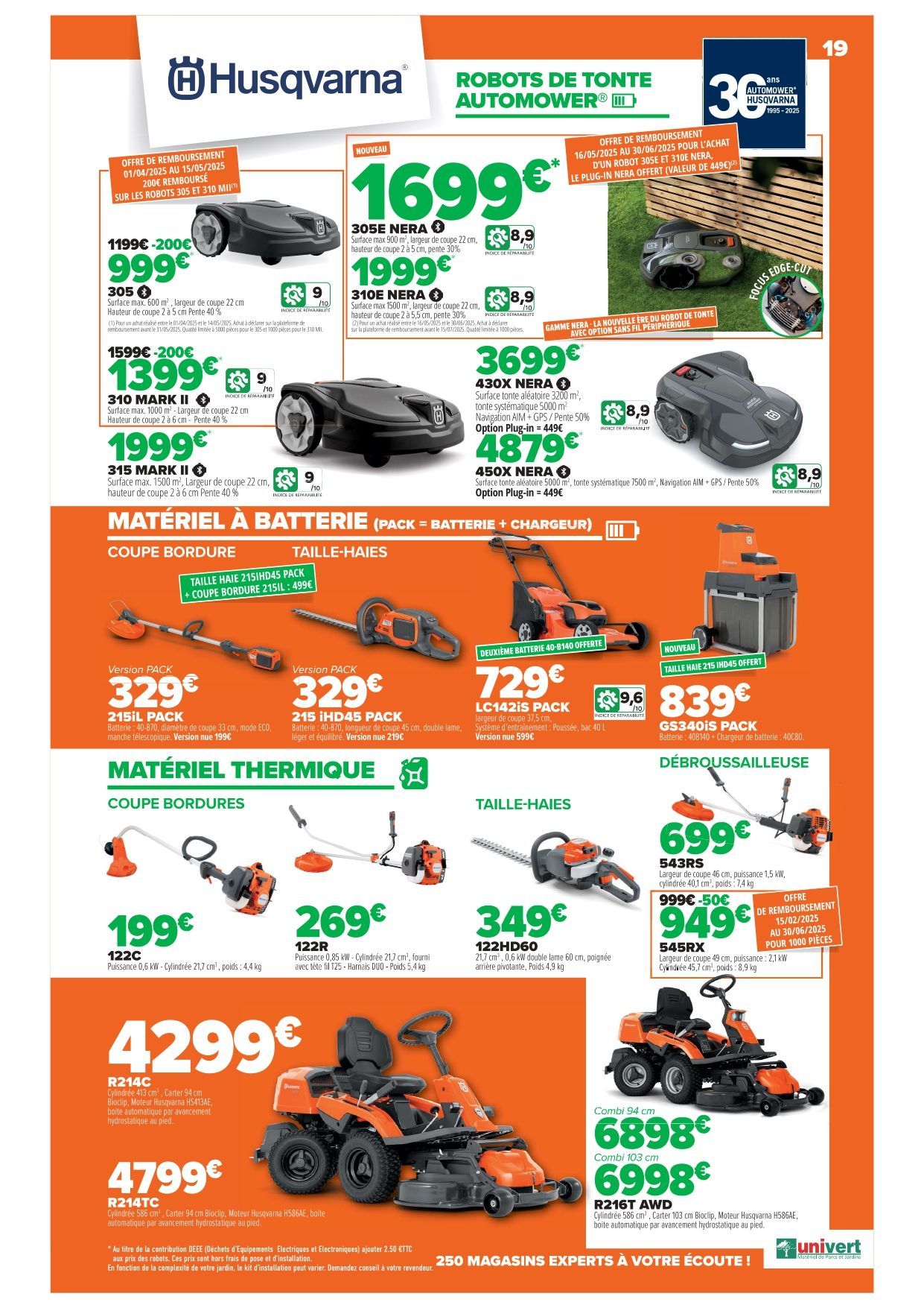 Promos pour le printemps 2025 sur les robots de tonte