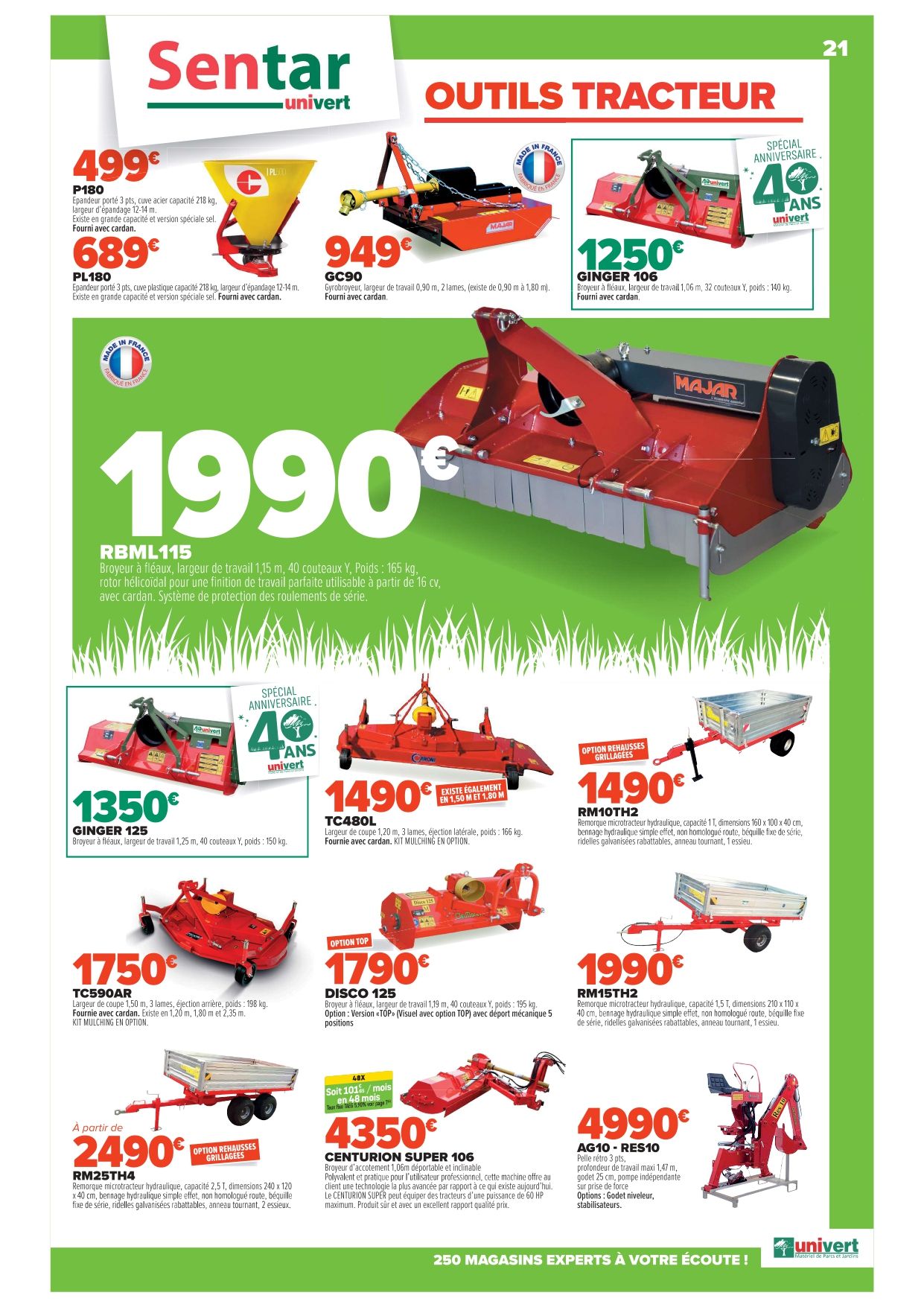 Promos pour le printemps 2025 sur toute la gamme d'outils pour tracteurs