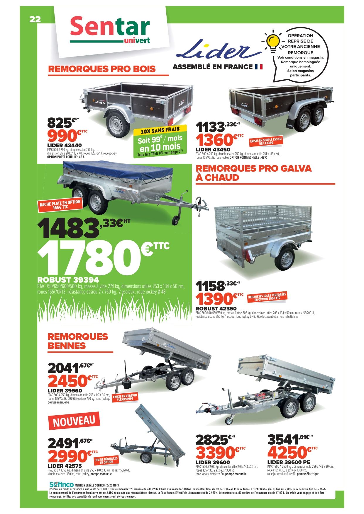 Promos pour le printemps 2025 sur les remorques de bois