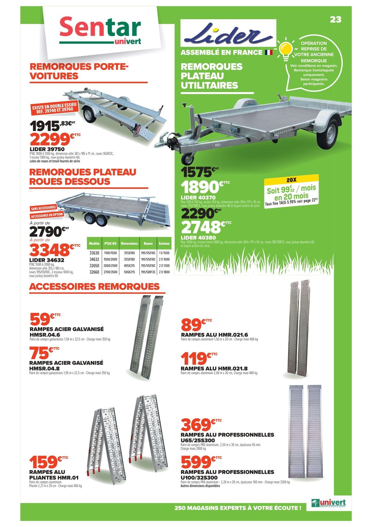 Promos pour le printemps 2025 sur les remorques porte-voitures