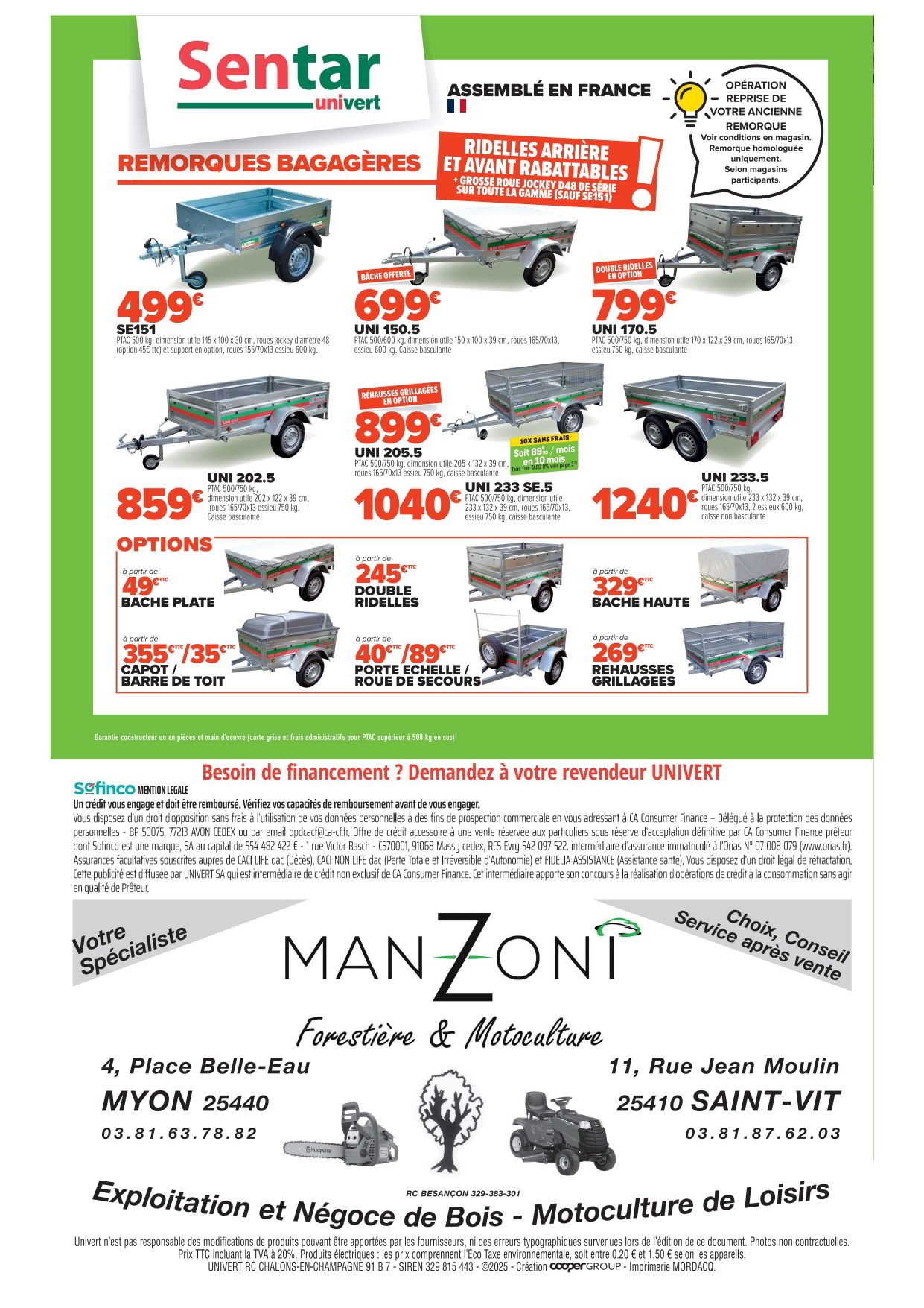 Promos pour le printemps 2025 sur les remorques bagagères