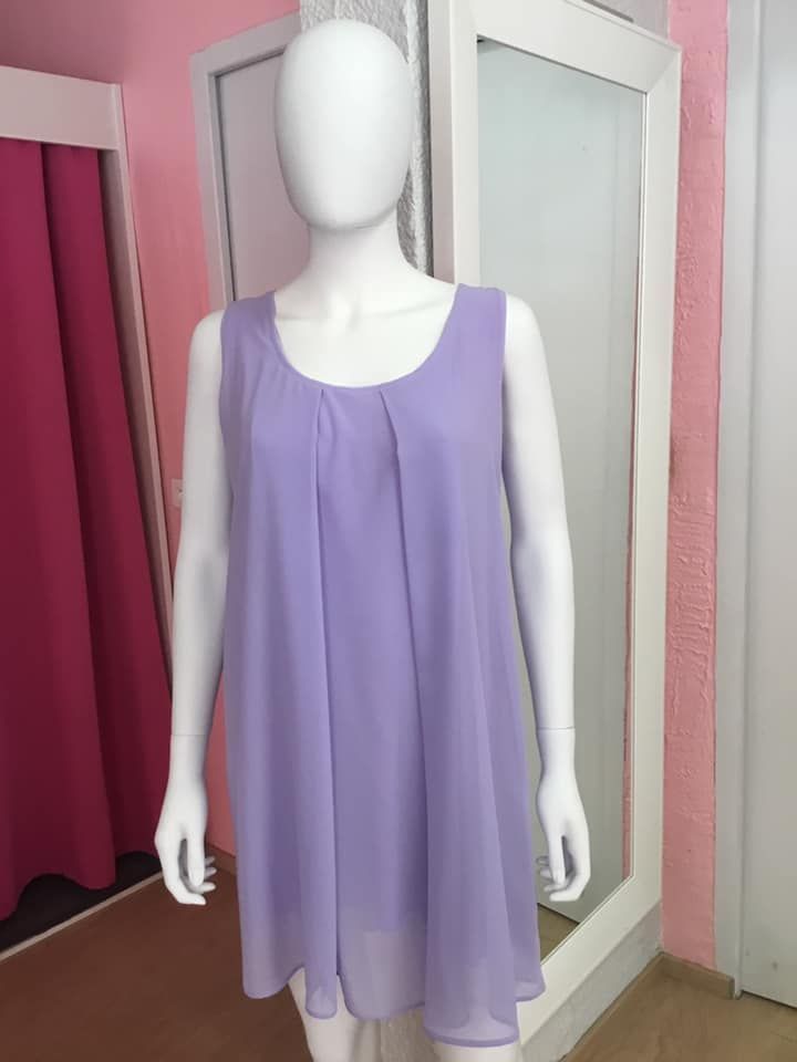 Robe lilas fluide sans manches