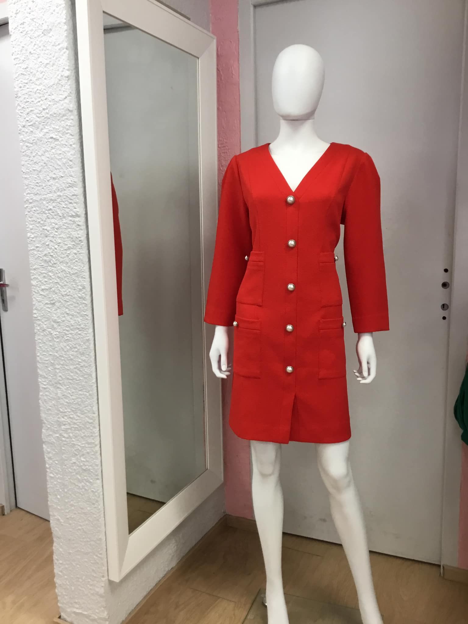 Robe blazer rouge vif