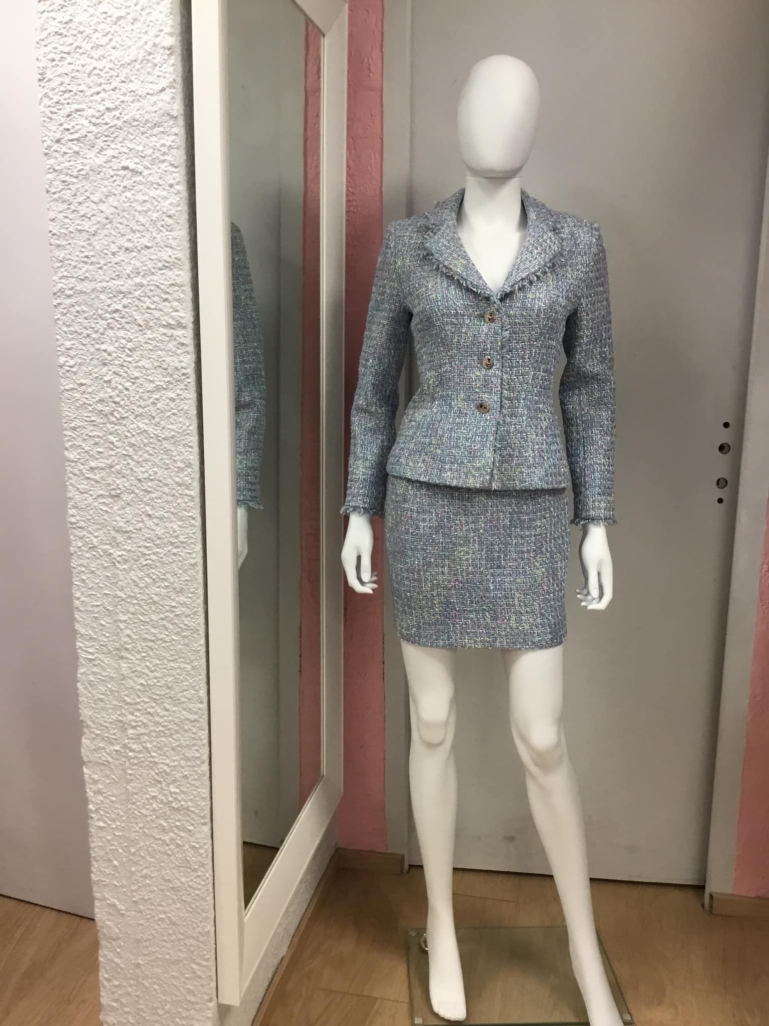 Ensemble tailleur gris texturé