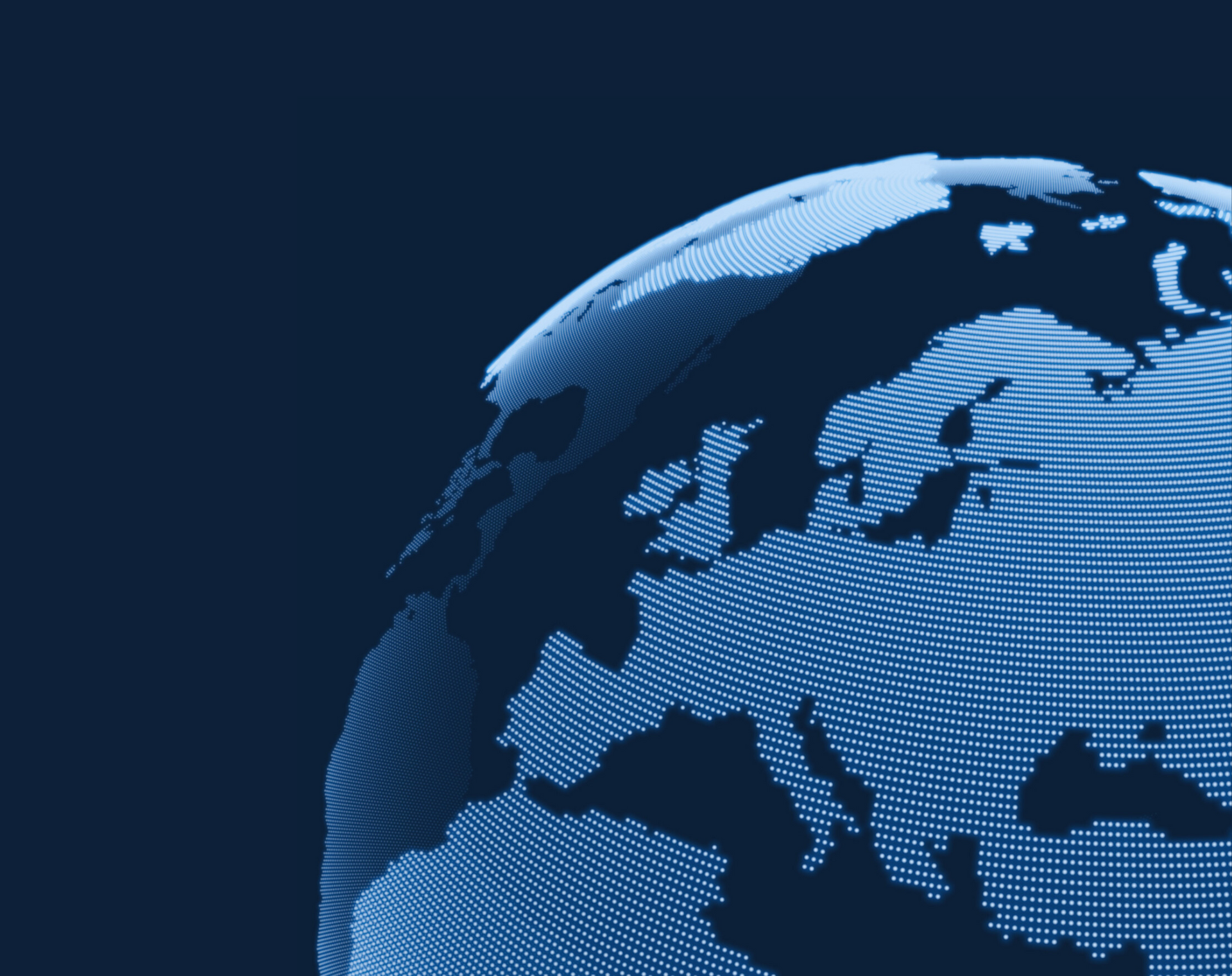 Un primer plano de un globo terráqueo sobre un fondo azul oscuro.