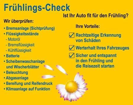 ein gelb-weißes Blatt Papier mit der Aufschrift frühlings-Kontrolle