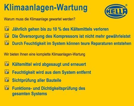 ein gelb-weißes Blatt Papier mit der Aufschrift klimaanlagen-wartung