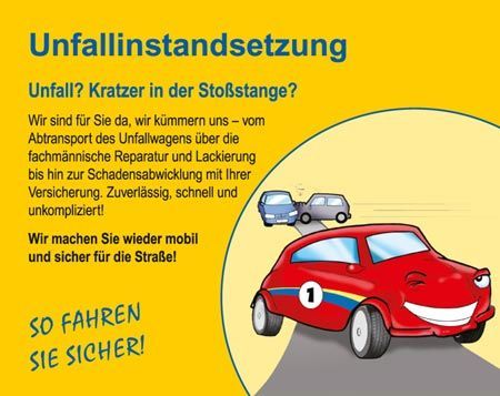 ein Zeichentrickauto mit einem Nummernschild auf der Seite