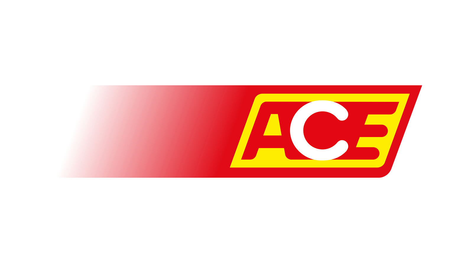 ein rot-gelbes ace-Logo auf weißem Hintergrund