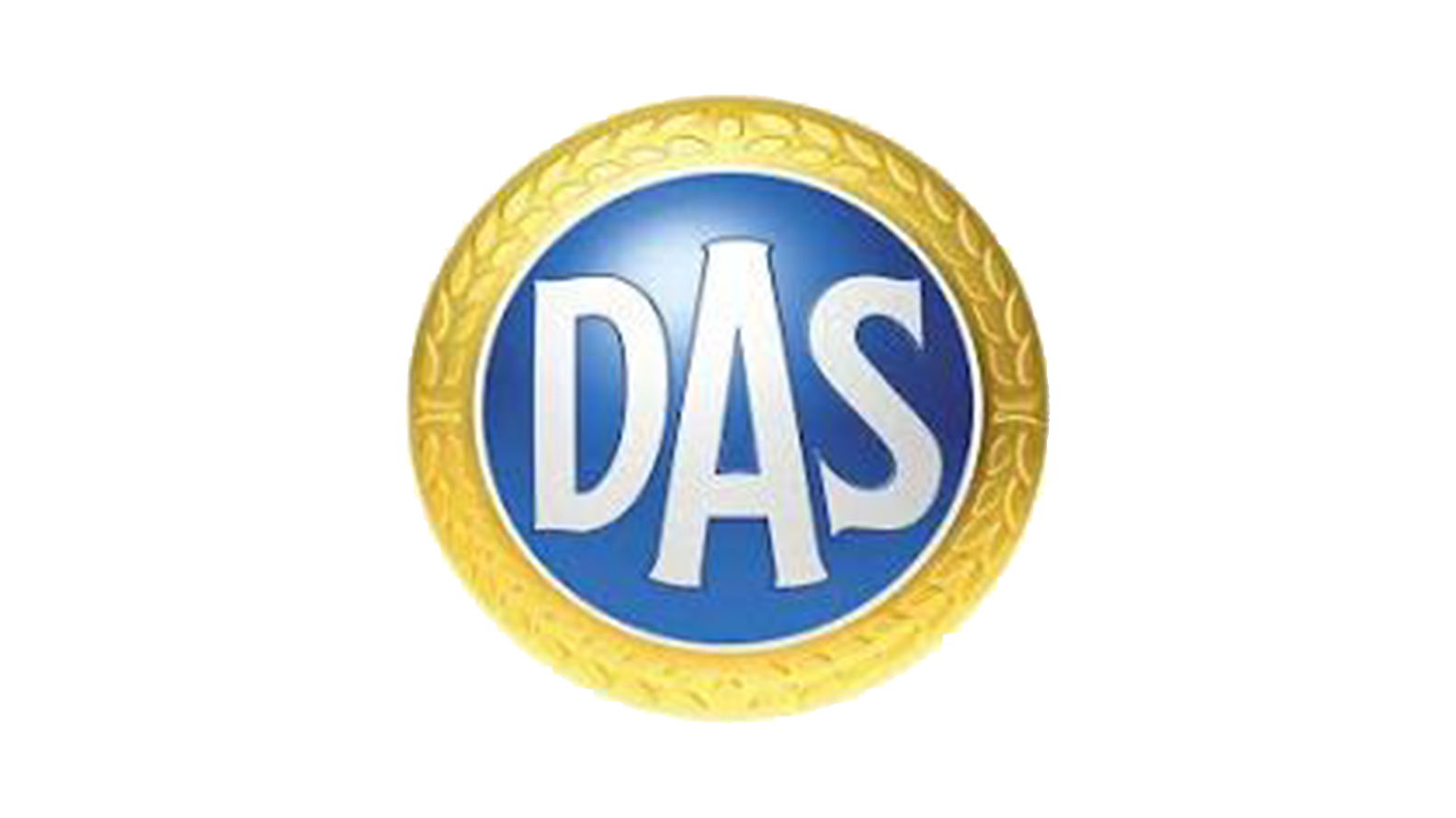 das Logo ist blau und weiß und hat einen goldenen Rand