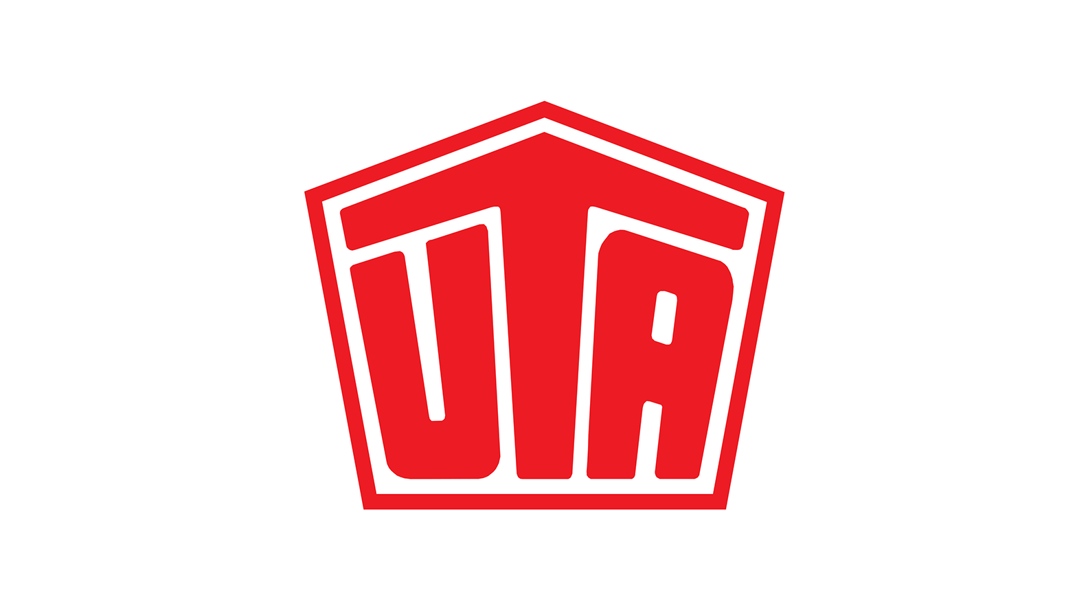 ein rotes und weißes Logo auf weißem Hintergrund