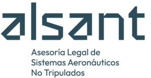 A logo for alsant asesoría legal de sistemas aeronauticos no tripulados