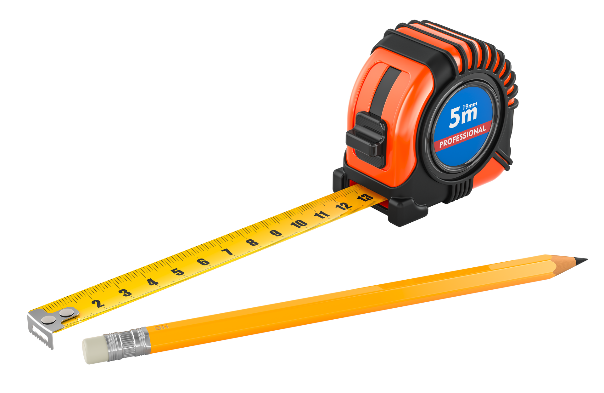 Un ruban mètre et un crayon.