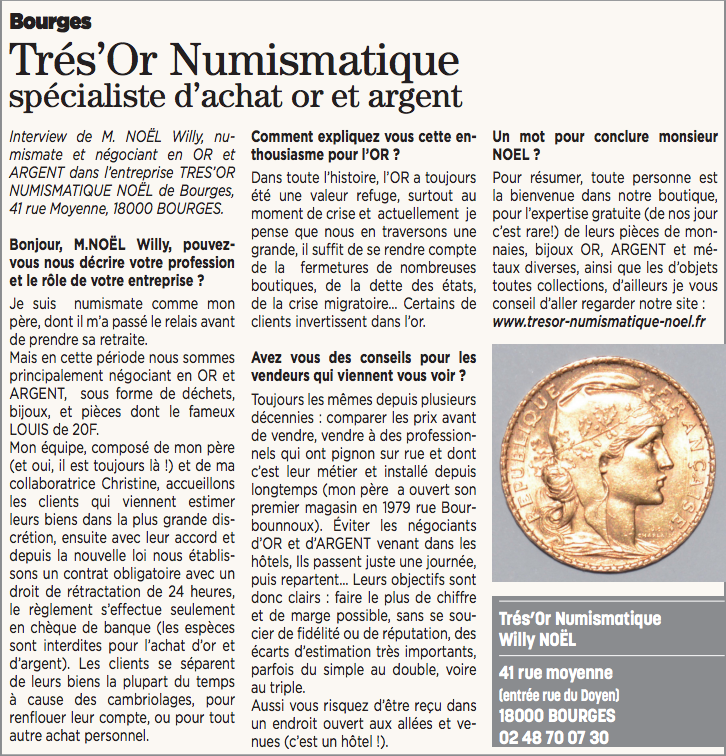 Présentation Trés'Or Numismatique Noël