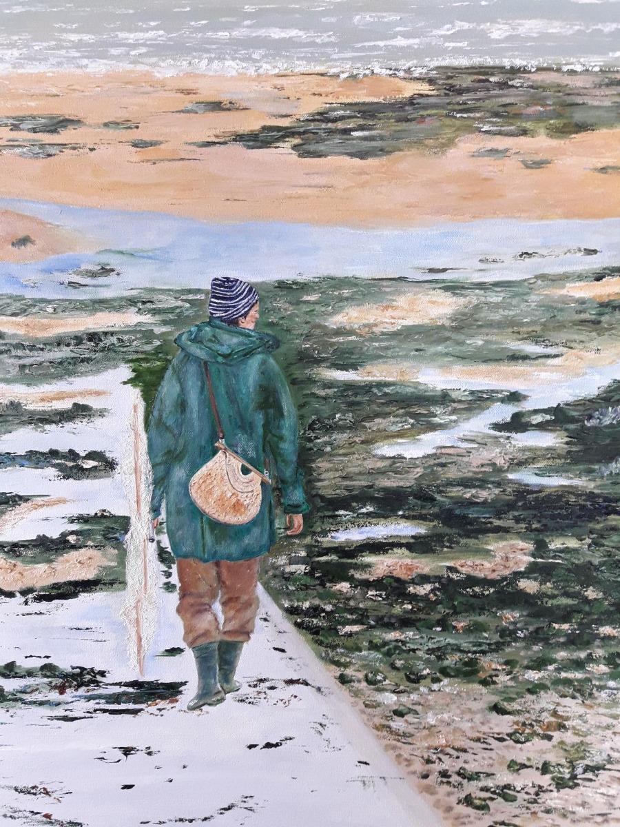 PECHEUR A PIED A LUC SUR MER (FILS) (50X70)