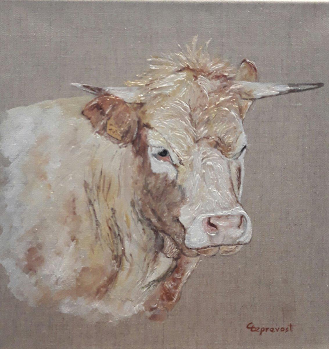 VACHE PENSIVE (30X30)