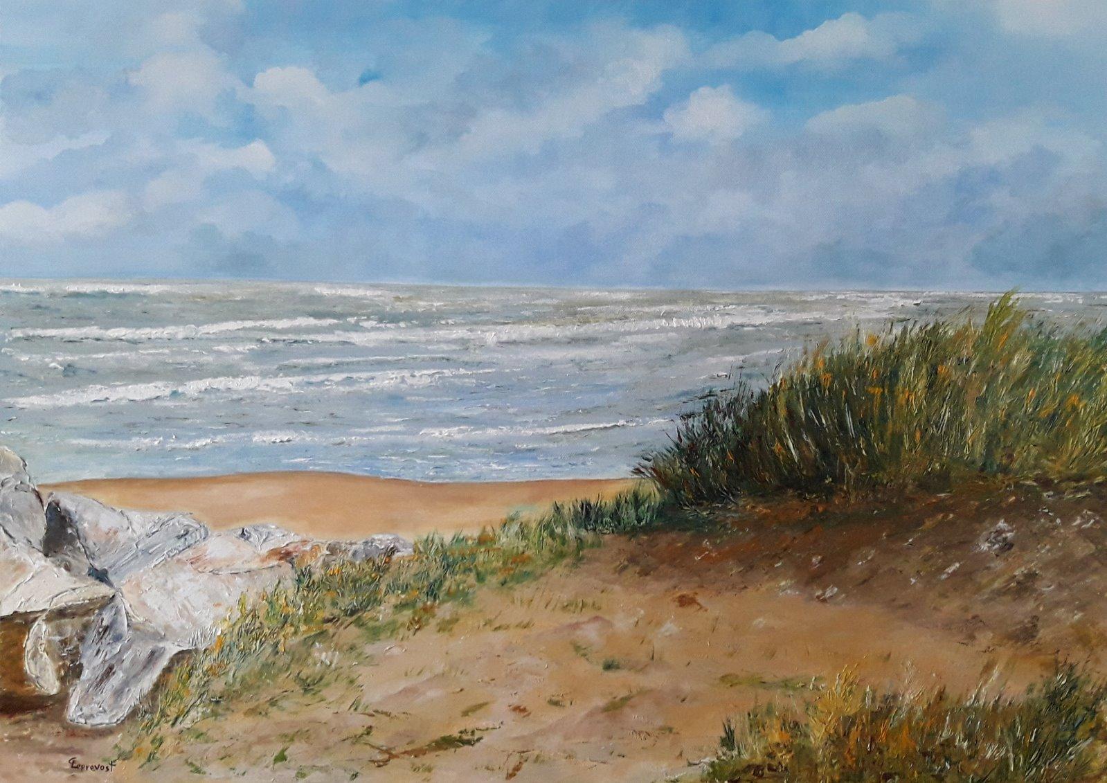TEMPS TOURMENTE DANS LES DUNES DE CABOURG (50X70)
