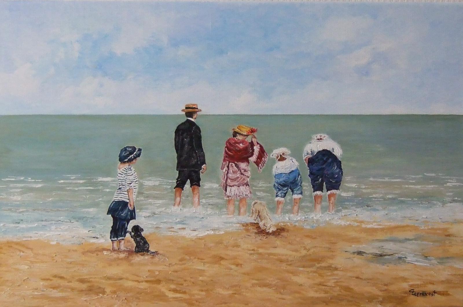 LA BELLE EPOQUE : UN DIMANCHE A LA MER (40X60)