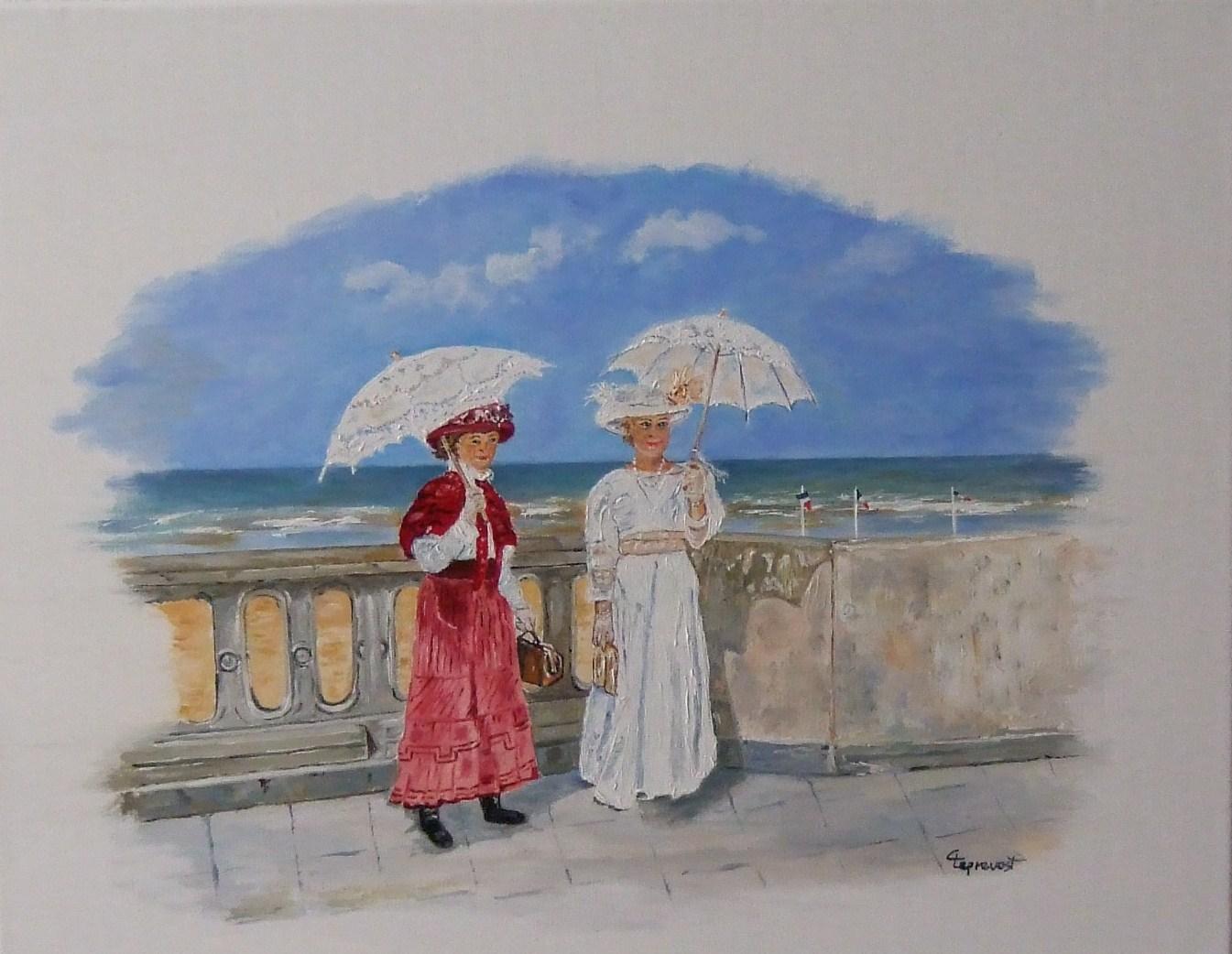 LA BELLE EPOQUE : FEMMES AUX OMBRELLES (40X50)