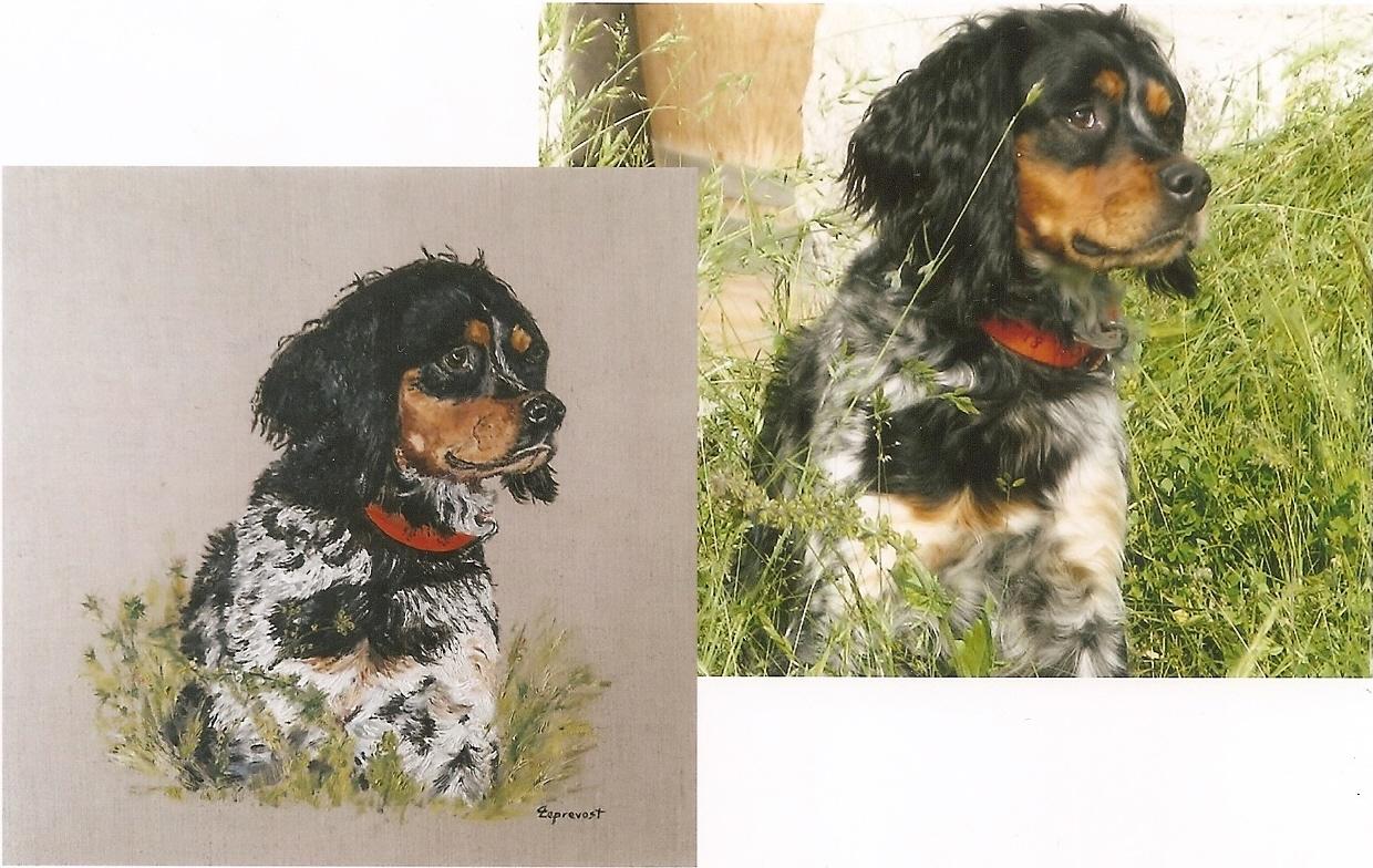 PHOTO DE DAHLIA ET SON PORTRAIT A L'HUILE (40X40)