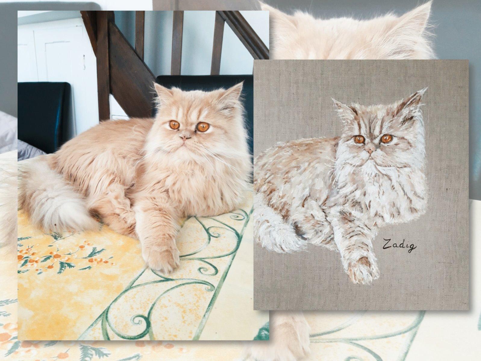 ZADIG SA PHOTO SON PORTRAIT A L'HUILE