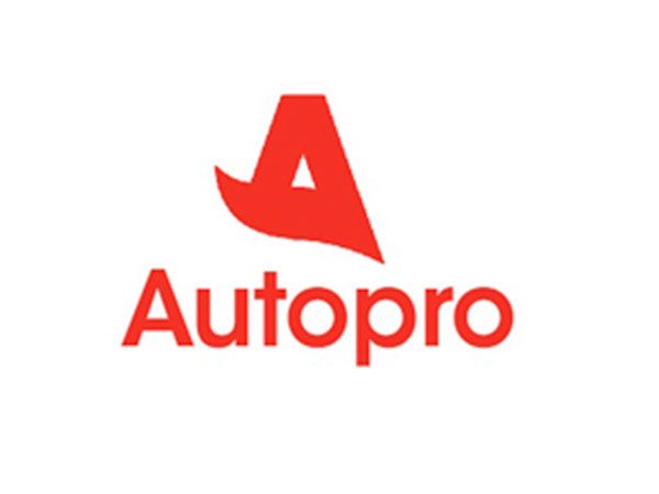Un logotipo rojo para autopro sobre un fondo blanco.