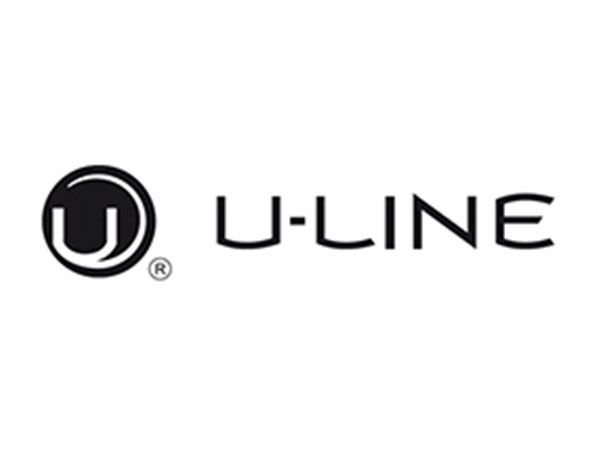 Un logotipo en blanco y negro para u-line sobre un fondo blanco.