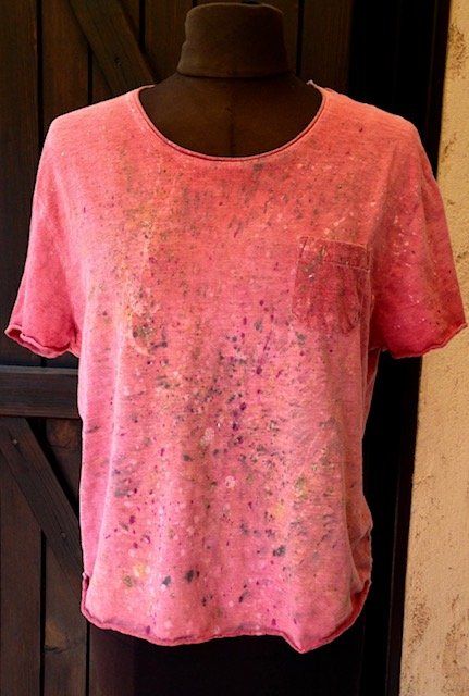 Peinture tee-shirt rose fluo