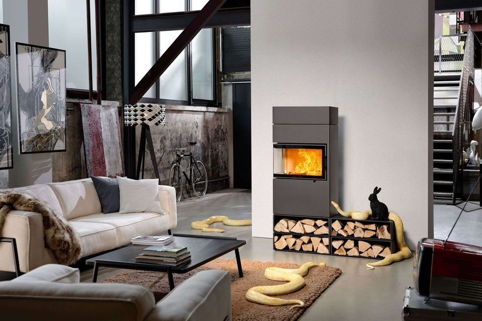 Kaminofen eckig, industriell