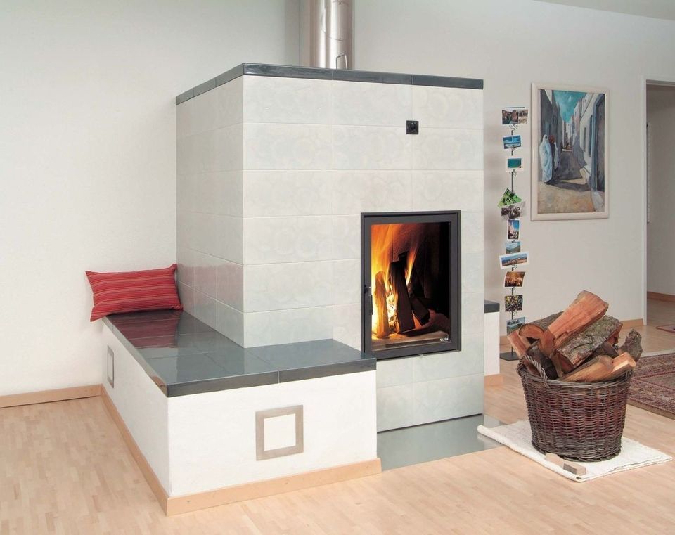 Kachelofen, modern, Ofen Perlen, weiss