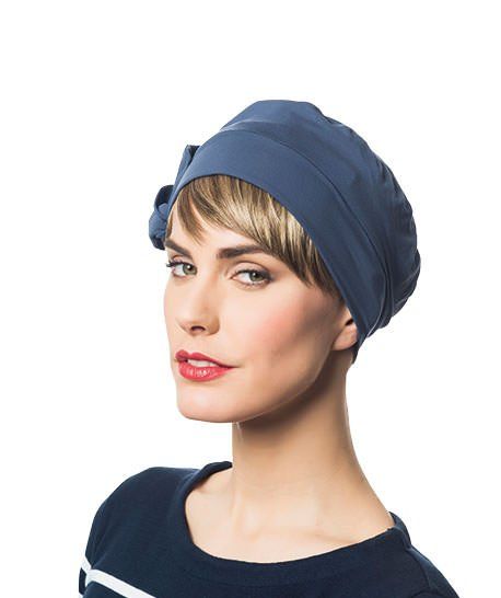 Perruque turban bleu