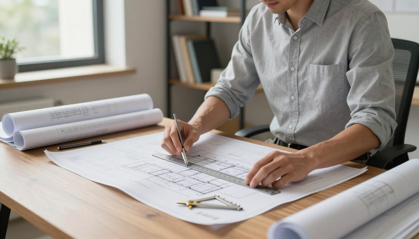 Arquitecto tasador elaborando informe hipotecario