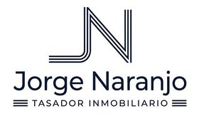 Logo de Jorge Naranjo, tasador inmobiliario, en negro sobre fondo blanco