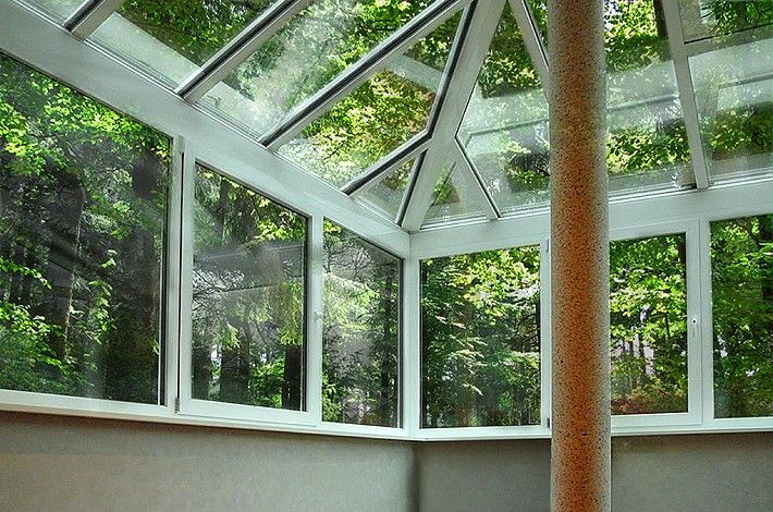 Blick in die Natur aus den Wintergarten